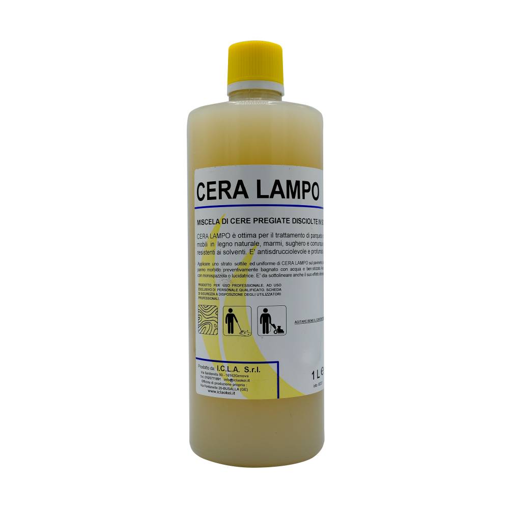 I.C.L.A. OKEI - CERA LAMPO - Cere per pavimenti  1kg - Protettivo a base di cere pregiate disciolte in solvente. Dona uno splendore caldo e satinato