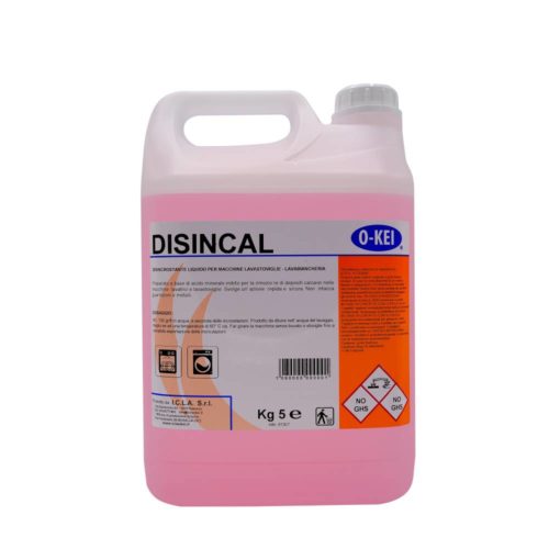 I.C.L.A. OKEI - DISINCAL - Detergenti disincrostanti  5kg - Preparato a base di acido minerale inibito per la rimozione di depositi calcarei nelle macchine lavatrici e lavastoviglie. Svolge un'azione rapida e sicura. Non intacca guarnizioni e metalli.