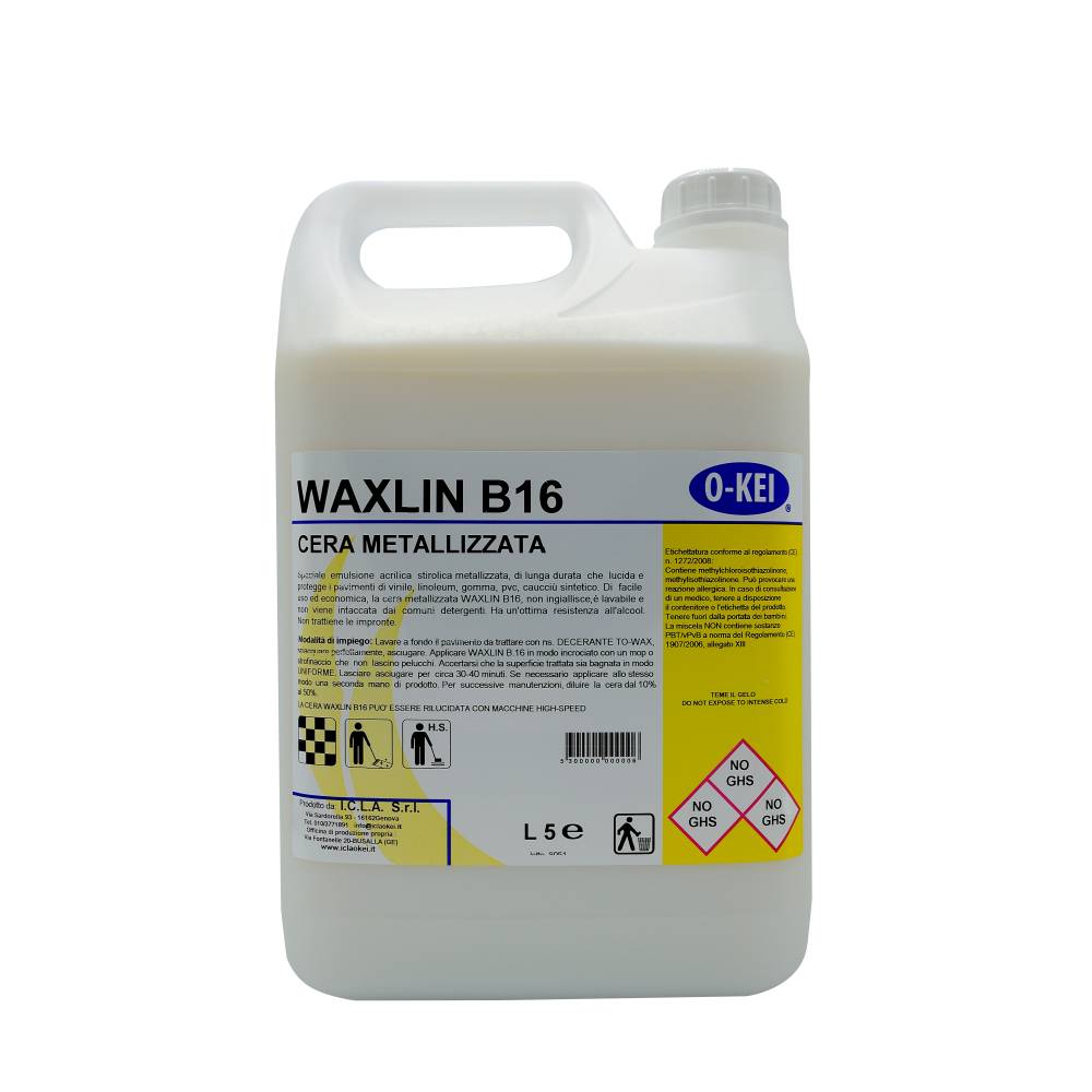 I.C.L.A. OKEI - WAXLIN B16 - Cere per pavimenti  5kg - Emulsione acrilica stirolica metallizzata
