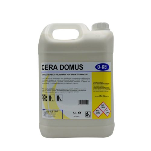 I.C.L.A. OKEI - CERA DOMUS - Cere per pavimenti  5kg - Emulsione acquosa di cere pregiate che le conferiscono caratteristiche di lucentezza