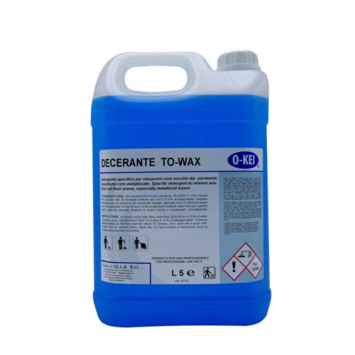 I.C.L.A. OKEI - DECERANTE TO-WAX - Pulizia di fondo  5kg - Decerante detergente universale poco schiumoso utilizzabile su tutti i pavimenti lavabili. Rimuove facilmente e velocemente vecchi strati di cera di dispersioni o emulsioni autolucidanti.