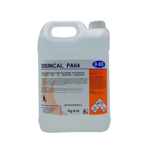 I.C.L.A. OKEI - DISINCAL PA 64 - Detergenti disincrostanti  6kg - Disincrosfante acido concentrato molto efficace per la dissoluzione di incrostazioni inorganiche: calcare