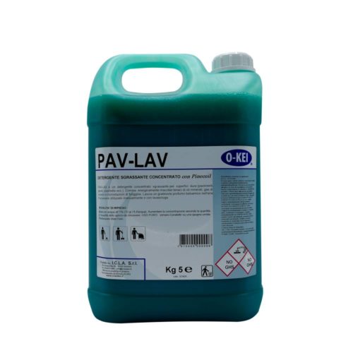 I.C.L.A. OKEI - PAV LAV VERDE - Pulizia di fondo  5kg - Detergente concentrato sgrassante per superfici dure con Pinecoiol. Elimina  energicamente macchie tenaci di oli minerali