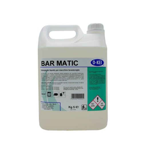 I.C.L.A. OKEI - BARMATIC - Detergenti per stoviglie  5kg - Detergente liquido speciale concentrato per macchine lavastoviglie. Utilizza una tecnologia che combina detergente e brillantante in un unico prodotto. Grazie alla sua formulazione innovativa assicura un ottimo potere sgrassante