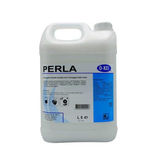 I.C.L.A. OKEI - PERLA - Igiene personale  5kg - Detergente liquido profumato per le mani a pH fisiologico. Deterge delicatamente lasciando le mani morbide e protette. La glicerina vegetale contenuta contribuisce a mantenere la pelle idratata e fresca