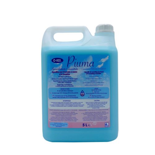 I.C.L.A. OKEI - AMMORBIDENTE PIUMA AZZURRO - Detergenti per bucato  5kg - Additivo concentrato specifico per il bucato a mano e in lavatrice. Rende più facile la stiratura