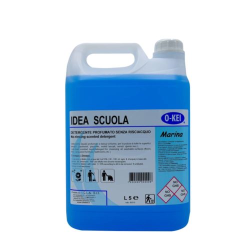 I.C.L.A. OKEI - IDEA SCUOLA MARINA - Detergenti manutentori  5kg - Detergente liquido a bassa schiuma delicatamente profumato per la manutenzione ordinaria di tutte le superfici dure. Non intacca i pavimenti trattati con cere. Lascia nell'ambiente una gradevole nota fresca di pulito.