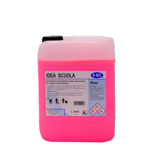 I.C.L.A. OKEI - IDEA SCUOLA ROSA - Detergenti manutentori  10kg - Detergente liquido a bassa schiuma delicatamente profumato per la manutenzione ordinaria di tutte le superfici dure. Non intacca i pavimenti trattati con cere. Lascia nell'ambiente una gradevole nota fiorita.