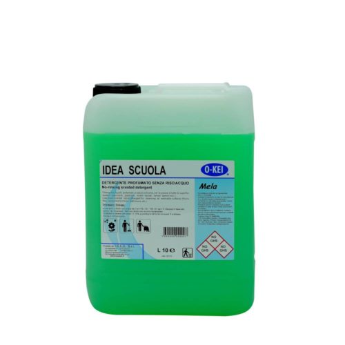 I.C.L.A. OKEI - IDEA SCUOLA MELA - Detergenti manutentori  10kg - Detergente liquido a bassa schiuma delicatamente profumato per la manutenzione ordinaria di tutte le superfici dure. Non intacca i pavimenti trattati con cere. Lascia nell'ambiente una gradevole nota fruttata.