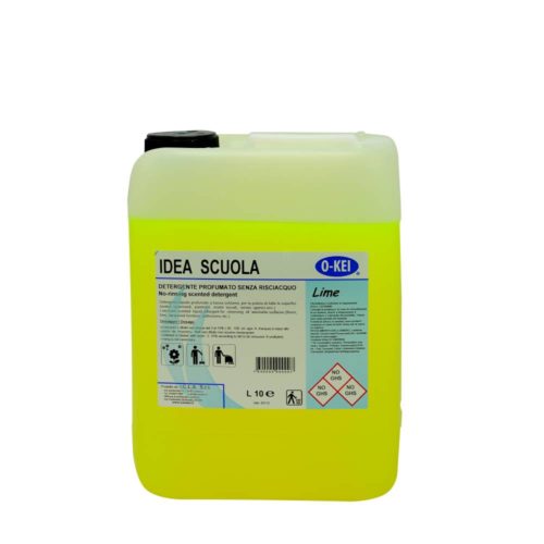 I.C.L.A. OKEI - IDEA SCUOLA LIME - Detergenti manutentori  10kg - Detergente liquido a bassa schiuma delicatamente profumato per la manutenzione ordinaria di tutte le superfici dure. Non intacca i pavimenti trattati con cere. Lascia nell'ambiente una gradevole nota agrumata.