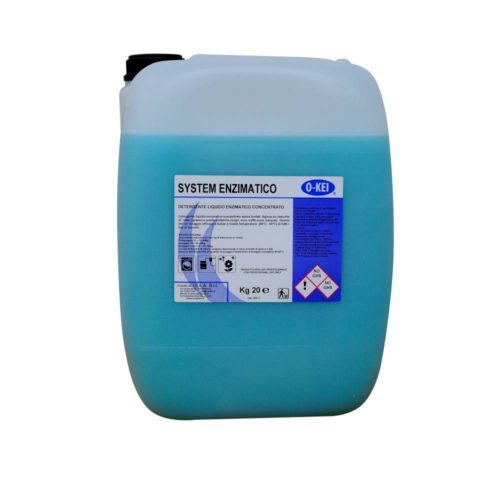 I.C.L.A. OKEI - SYSTEM ENZIMATICO - Detergenti per bucato  20kg - Detergente liquido enzimatico concentrato senza fosfati. Agisce su macchie di unto/grasso e quelle proteiche (sugo