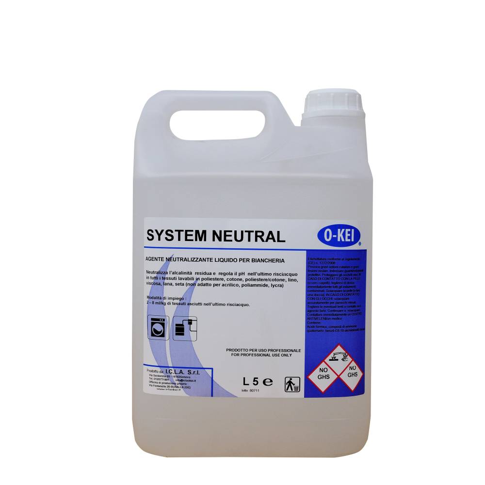 I.C.L.A. OKEI - SYSTEM NEUTRAL - Detergenti per bucato  5kg - Agente neutralizzante liquido per biancheria.